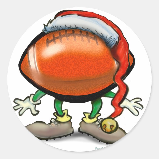 Football Christmas Classic Round Sticker (Front)