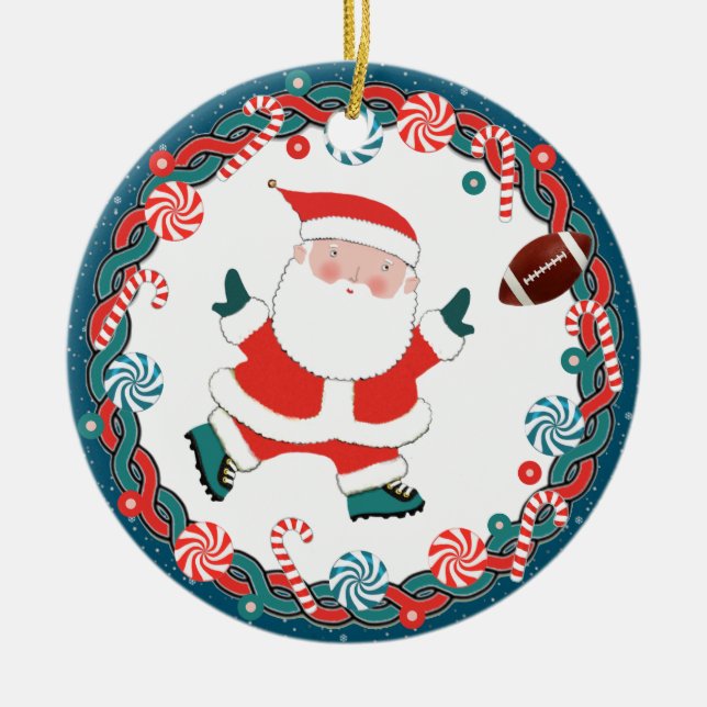 Football Christmas Collectable Ceramic Tree Decoration (Front)
