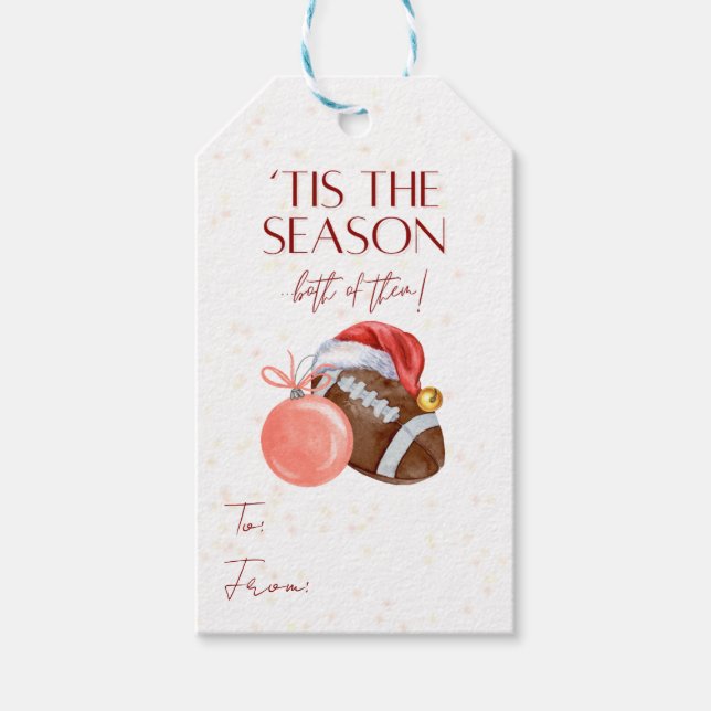 Football Christmas Gift Tag (Front)