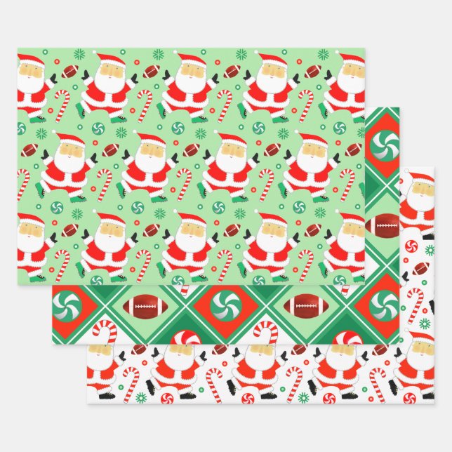 Football Christmas Gift Wrapping Paper (Set)