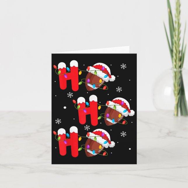 Football Christmas Ho Ho Ho Santa Srts Player Funn Card (Front)