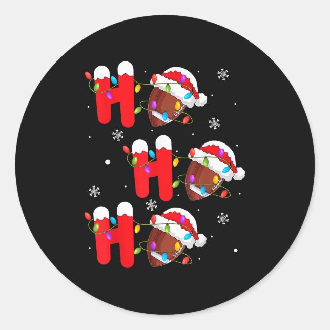 Football Christmas Ho Ho Ho Santa Srts Player Funn Classic Round Sticker (Front)