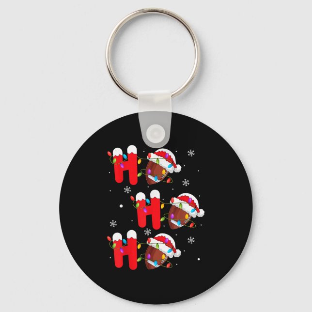 Football Christmas Ho Ho Ho Santa Srts Player Funn Key Ring (Front)