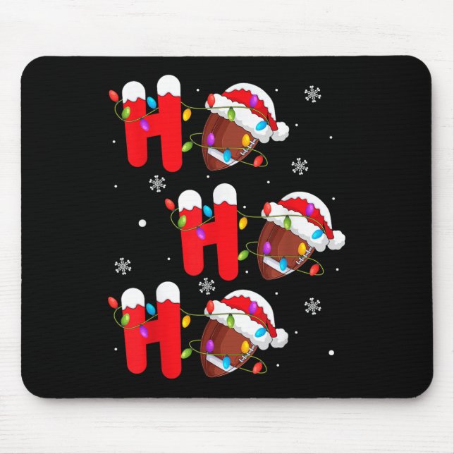 Football Christmas Ho Ho Ho Santa Srts Player Funn Mouse Mat (Front)