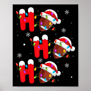 Football Christmas Ho Ho Ho Santa Srts Player Funn Poster