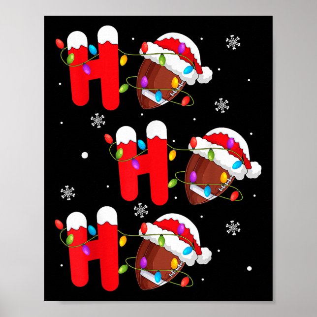 Football Christmas Ho Ho Ho Santa Srts Player Funn Poster (Front)