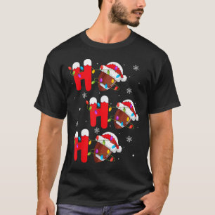 Football Christmas Ho Ho Ho Santa Srts Player Funn T-Shirt