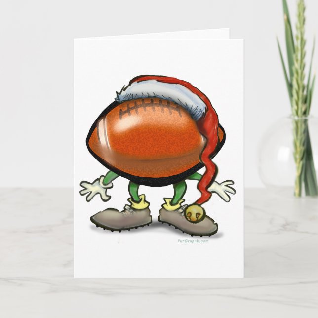 Football Christmas Holiday Card (Front)
