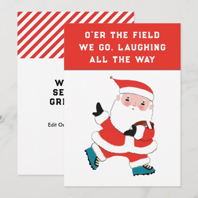 Football Christmas Holiday Cards (Front/Back)