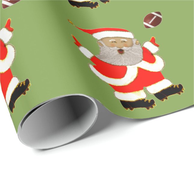 Football Christmas Holiday Gift Wrapping Paper (Roll Corner)