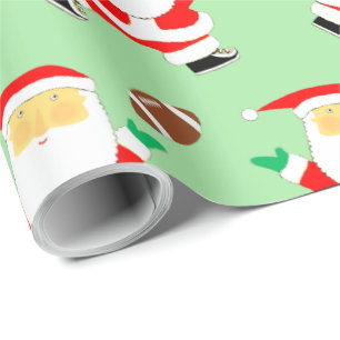 Football Christmas Holiday Gift Wrapping Paper