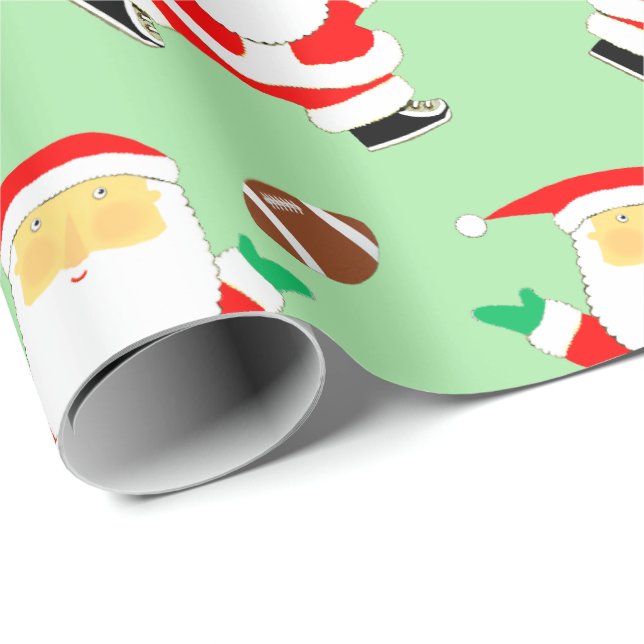 Football Christmas Holiday Gift Wrapping Paper (Roll Corner)