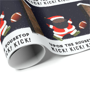 Football Christmas Holiday Gift Wrapping Paper