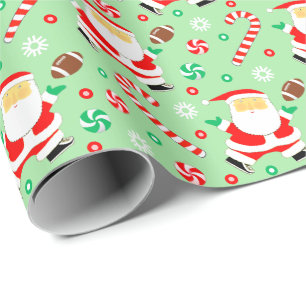 Football Christmas Holiday Gift Wrapping Paper