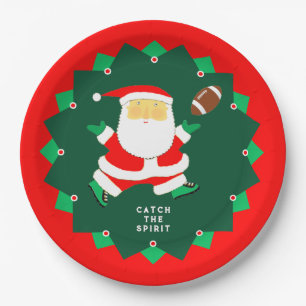 Football Christmas Holiday Party Paper Plate