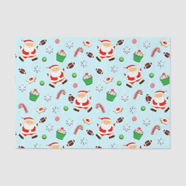 Football Christmas Holiday Tissue Paper (Front)