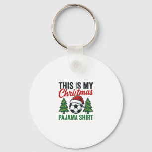 Football Christmas Pajama Shirt Key Ring