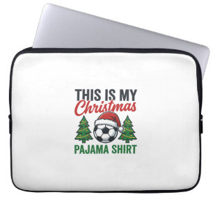 Football Christmas Pajama Shirt Laptop Sleeve