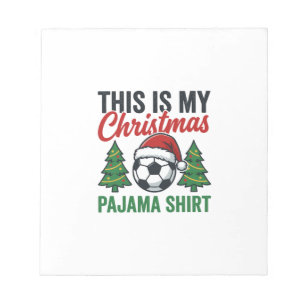 Football Christmas Pajama Shirt Notepad
