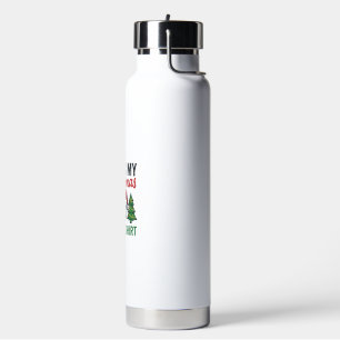 Football Christmas Pajama Shirt Water Bottle