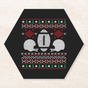 FOOTBALL CHRISTMAS PAPER COASTER