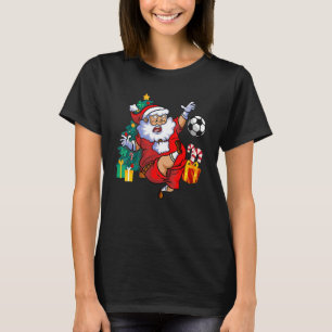 Football Christmas Santa Idea For Kids & Boys Xmas T-Shirt