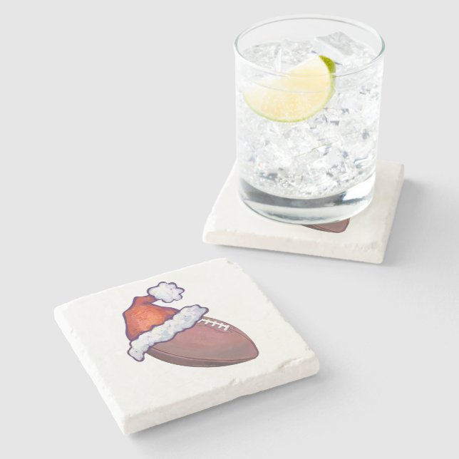 Football Christmas Stone Coaster (Side)
