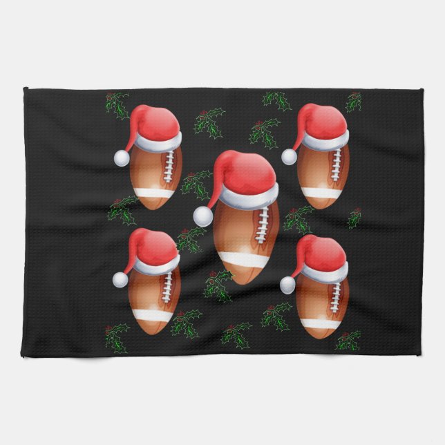 FOOTBALL CHRISTMAS TEA TOWEL (Horizontal)