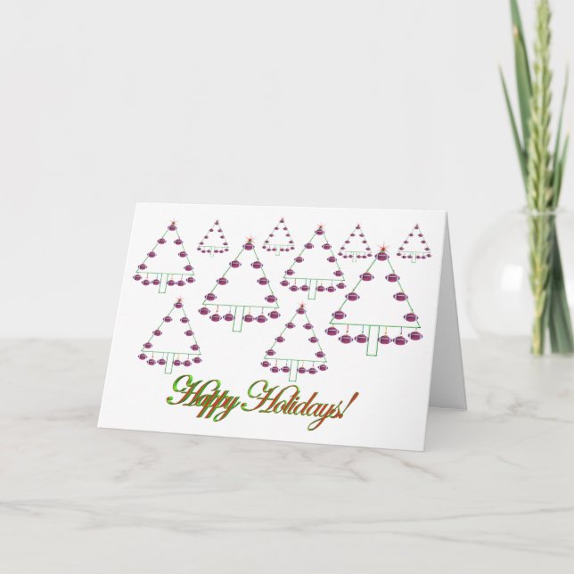 Football Christmas Tree Farm Card (Front)