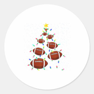 Football Christmas Tree Light Xmas Football Boys G Classic Round Sticker