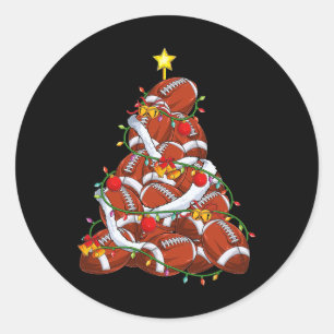 Football Christmas Tree Xmas Pyjamas Player Coach Classic Round Sticker