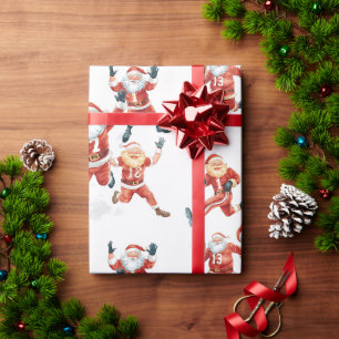 Football Christmas with Santa Claus Wrapping Paper
