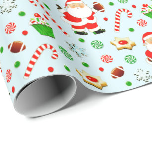 Football Christmas Wrapping Paper