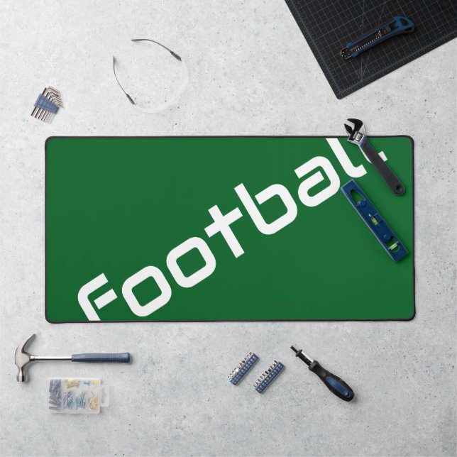 FOOTBALL Classy Diagonal Text On Athletic Green Desk Mat (Workstation)
