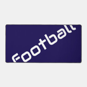 FOOTBALL Classy White Diagonal Text On Navy Blue Desk Mat