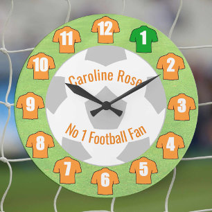 Football Clock - Gold Orange Shirts
