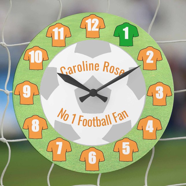 Football Clock - Gold Orange Shirts (Creator Uploaded)