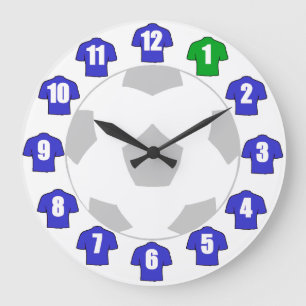 Football Clock - with Blue Shirts