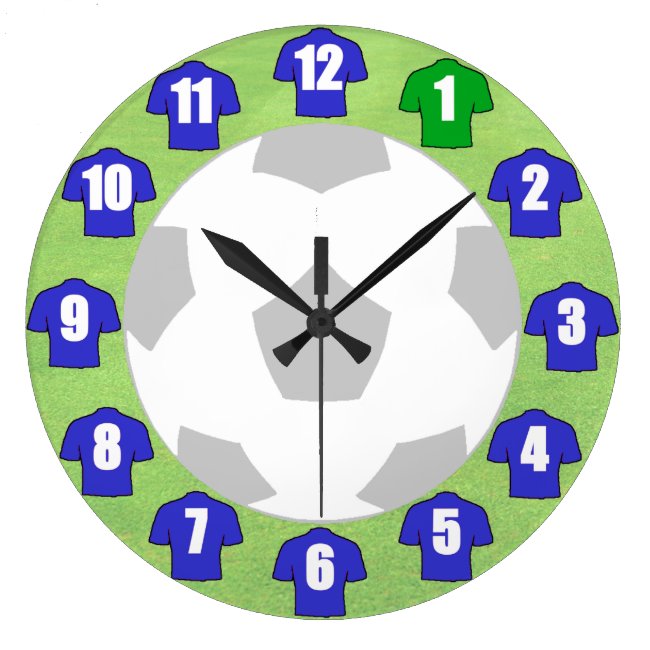 Football Clock - with Blue Shirts