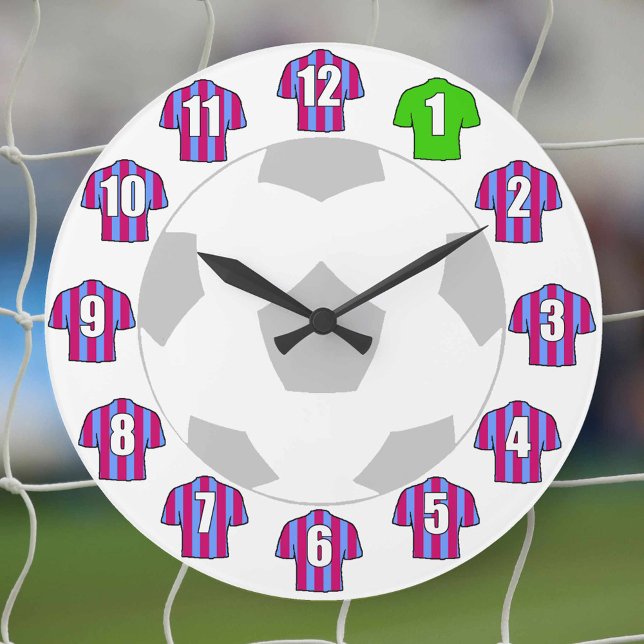 Football Clock - with Claret and Blue Shirts (Creator Uploaded)