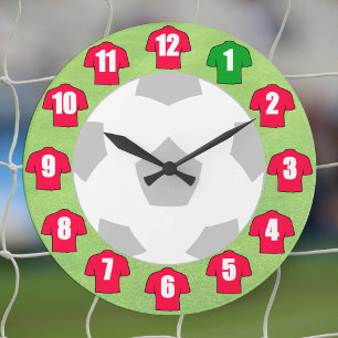 Football Clock - with Red Shirts