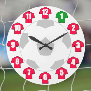 Football Clock - with Red Shirts