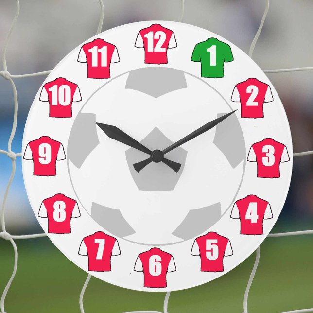Football Clock - with Red & White Shirts (Creator Uploaded)