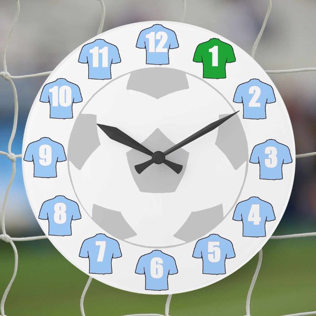 Football Clock - with Sky Blue Shirts (Creator Uploaded)