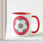 Football Club Design in Red Mug<br><div class="desc">Football club mug for a football supporter or football club fan. Red and white.</div>