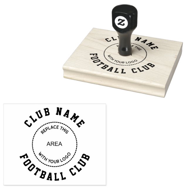 Football Club Logo and Name Rubber Stamp (Stamped)
