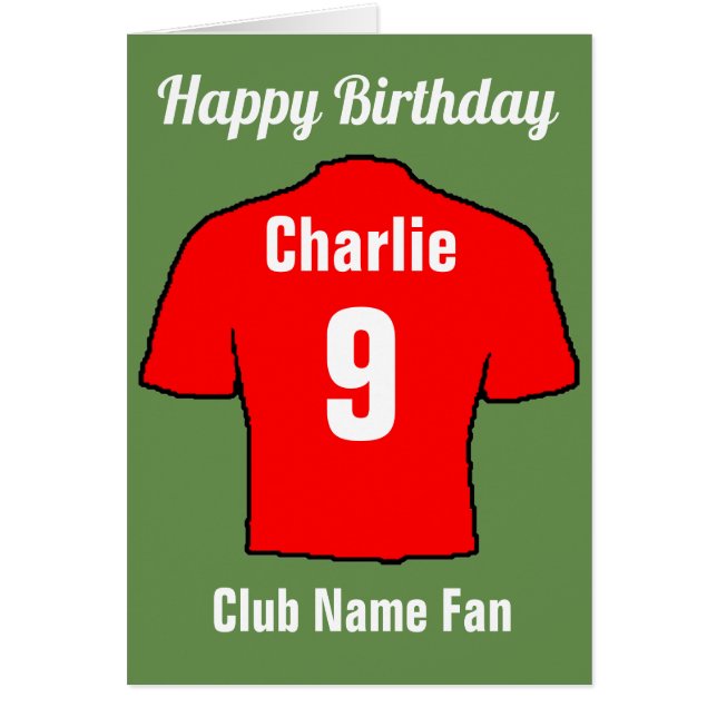 Football Club Shirts to Customise (Front)