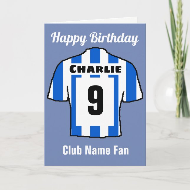 Football Club Shirts to Customise Card (Front)