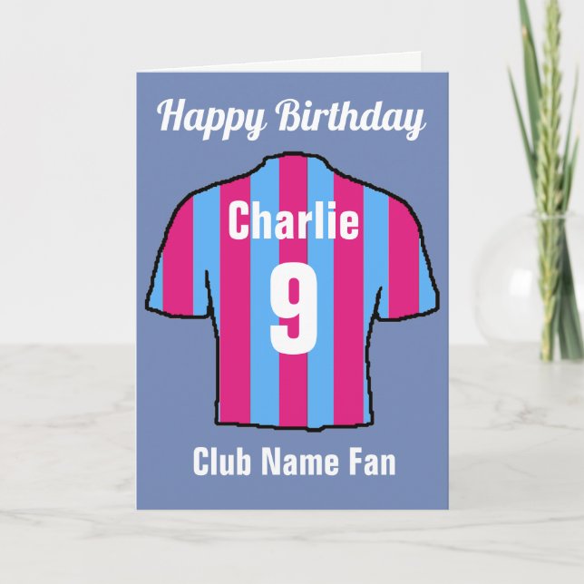 Football Club Shirts to Customise Card (Front)