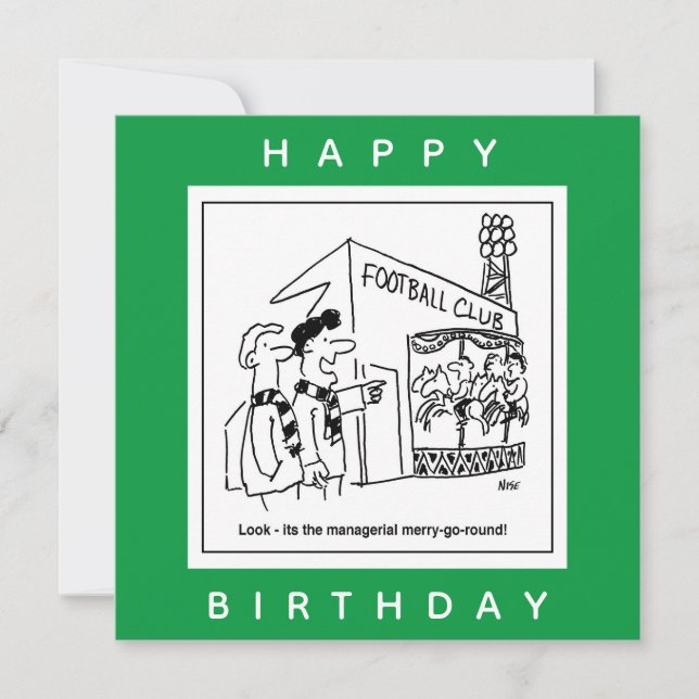 Football Club Stadium Managerial Cartoon Card (Front)